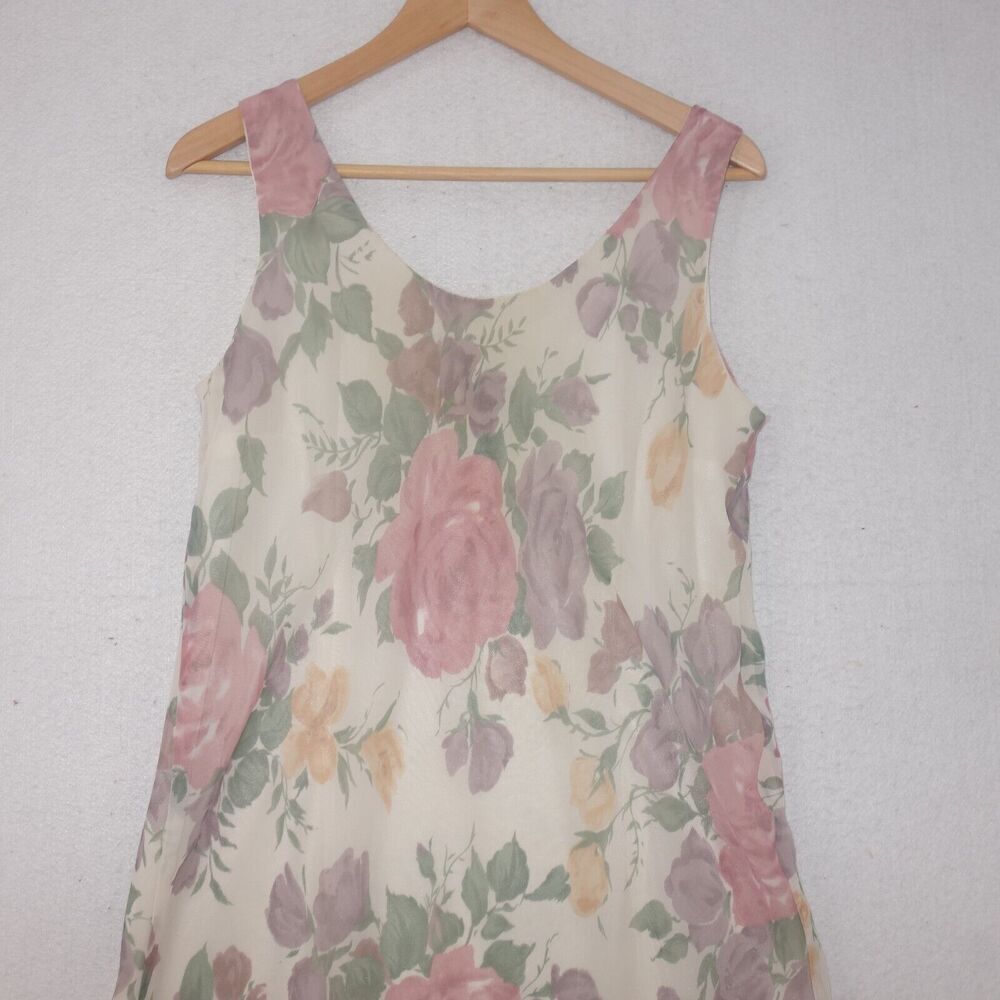 Jeffrey & Dara Evenings by Tom Barra Floral Dress + Jacket Women's 10 Vintage - Picture 4 of 8